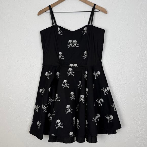 RockSteady Dresses & Skirts - Rock Steady Skull Crossbones Pin-Up Dress Goth Emo NWT Size XL